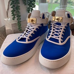 Buscemi High-tops, Blue, White, Gold